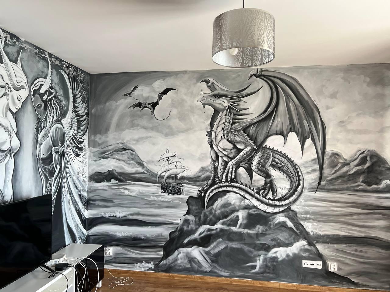 Room — dragon on a rock